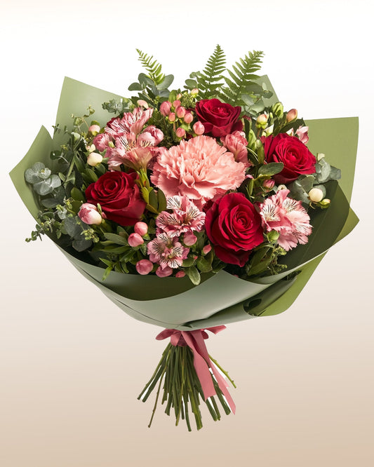Roses, carnations and alstroemerias, mixeed bouquet