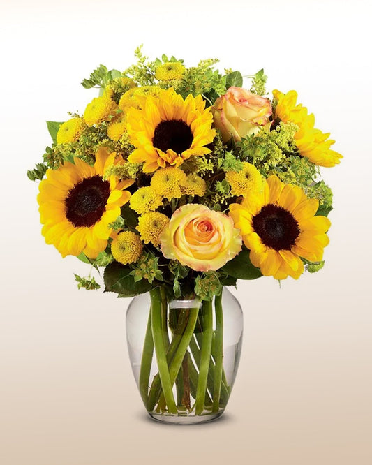 A radiant sunflower bouquet filled with warmth and light. Bold, joyful, and handcrafted.