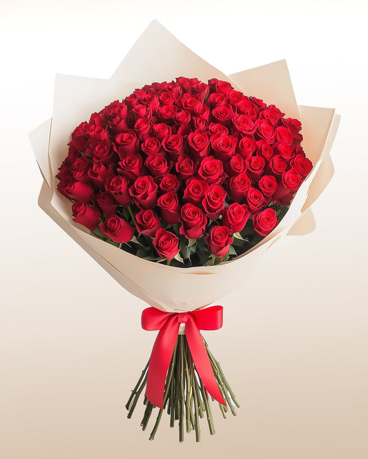 51 res roses bouquet